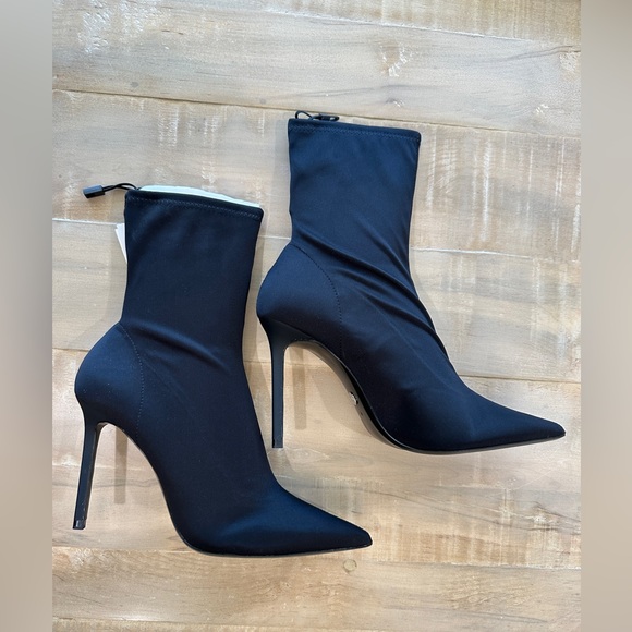 Zara high heel fabric ankle boots 👢 black nwt - Picture 11 of 16